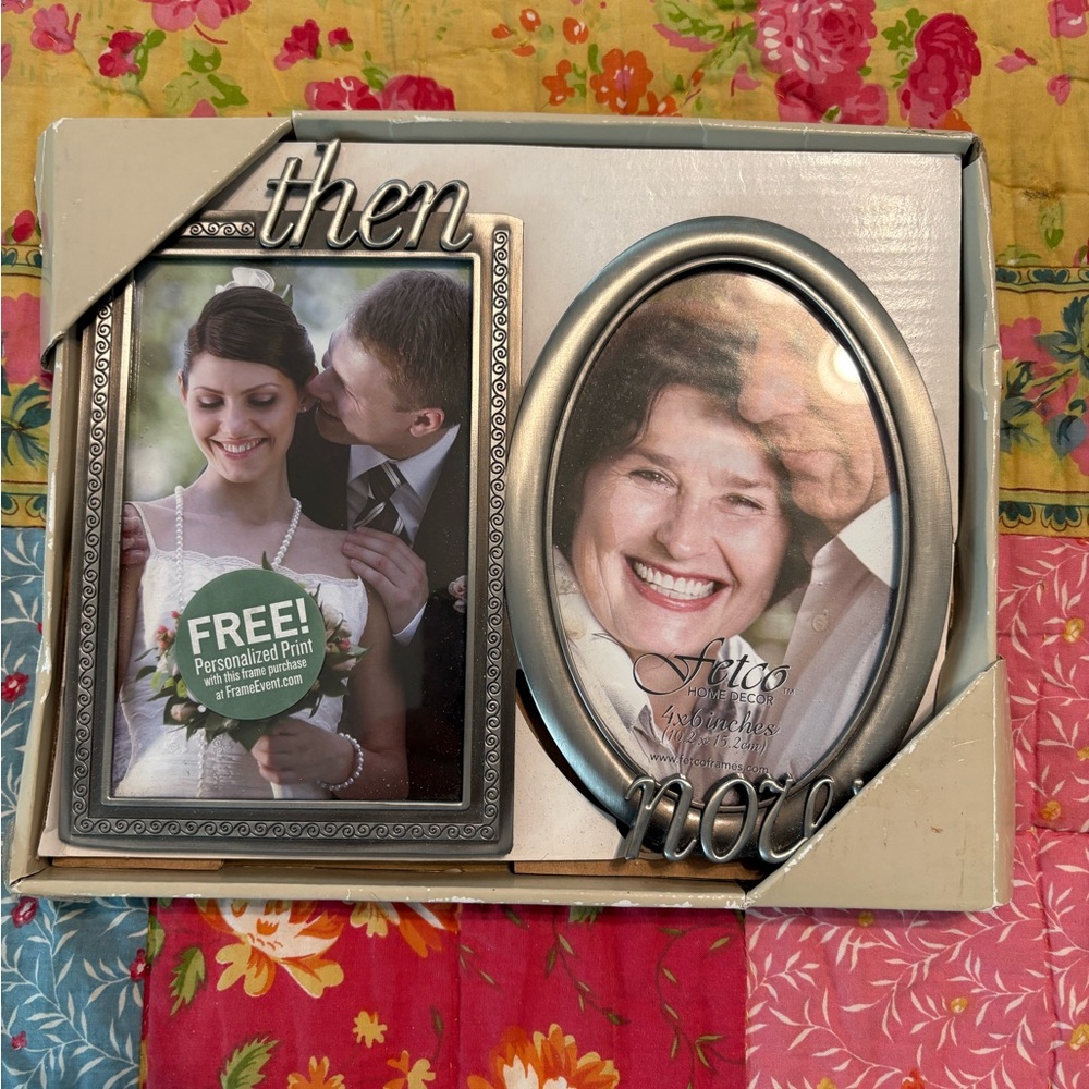 Fetco Silver 'Then and Now' Photo Frame Set